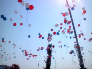3000 Red, White and Blue Balloons released
